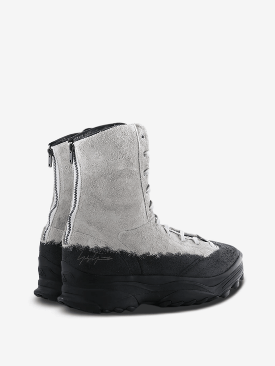 Grey boots, side view