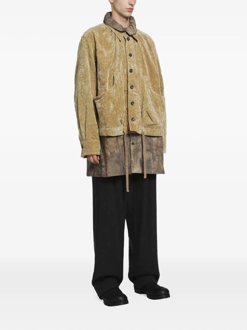Tan jacket, front view