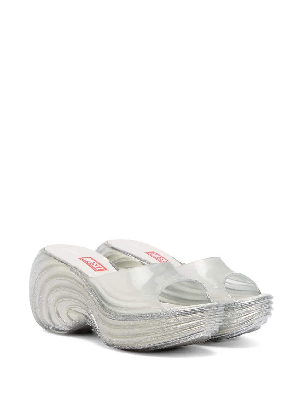 White sandals, front view