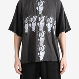 Black t-shirt, full body view