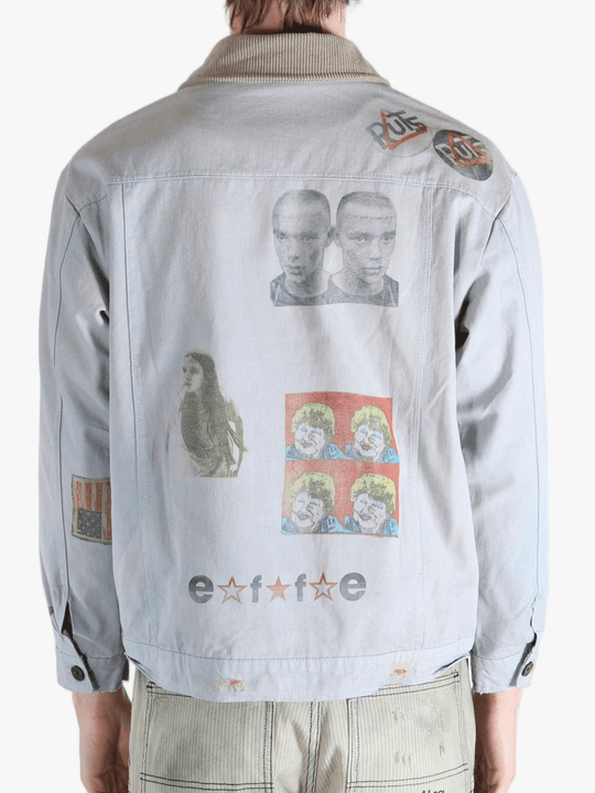 Grey jacket worn by a person, showing the jacket's fit