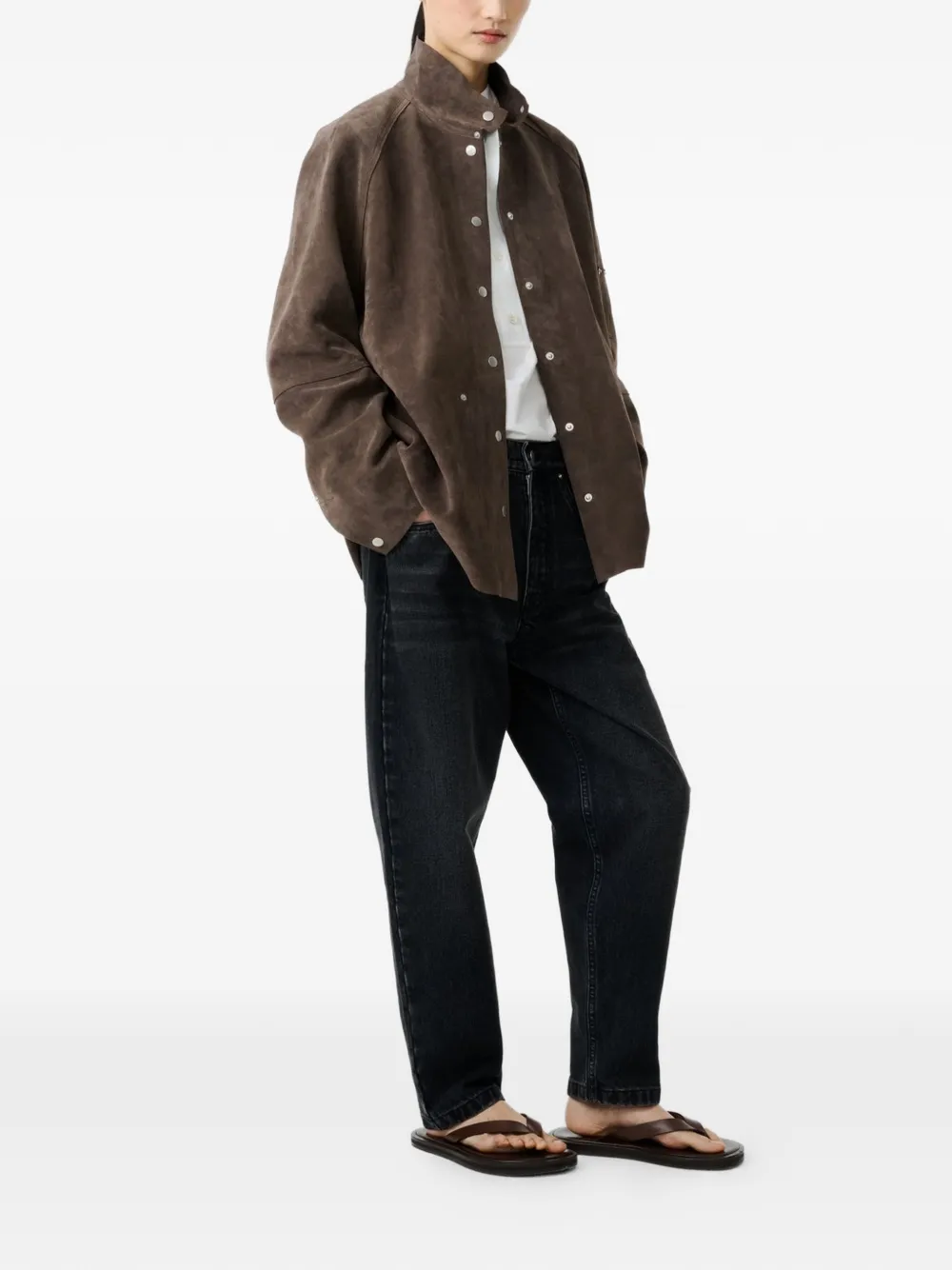 Brown jacket, full body view