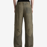 Green jeans, full body view