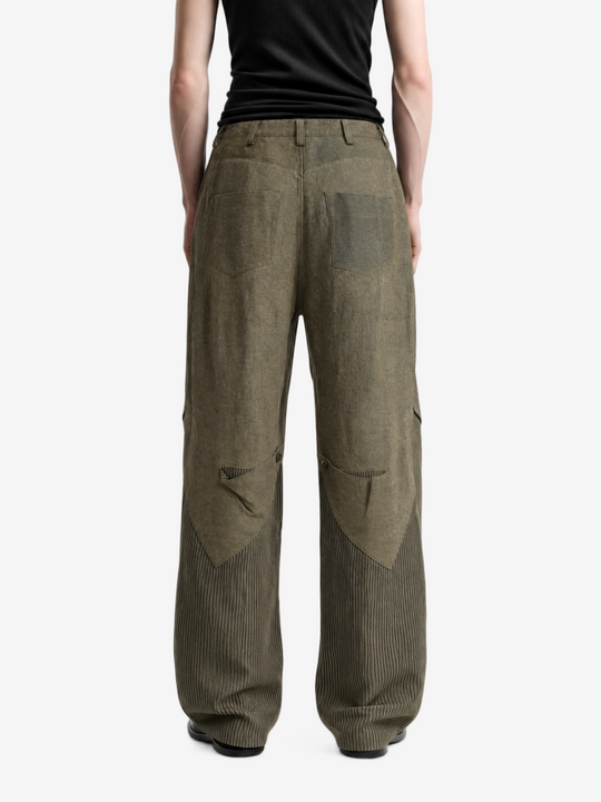 Green jeans, full body view