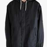Black jackets worn by a person, showing the jackets fit