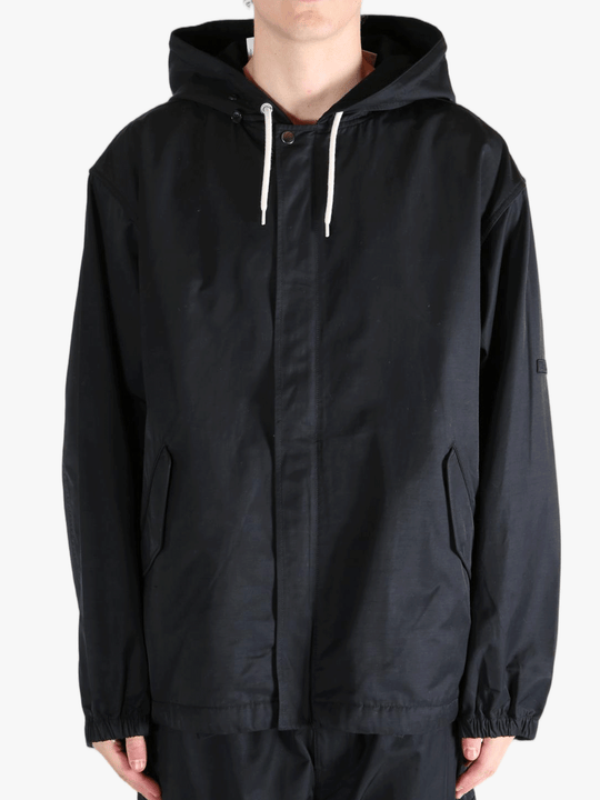 Black jackets worn by a person, showing the jackets fit