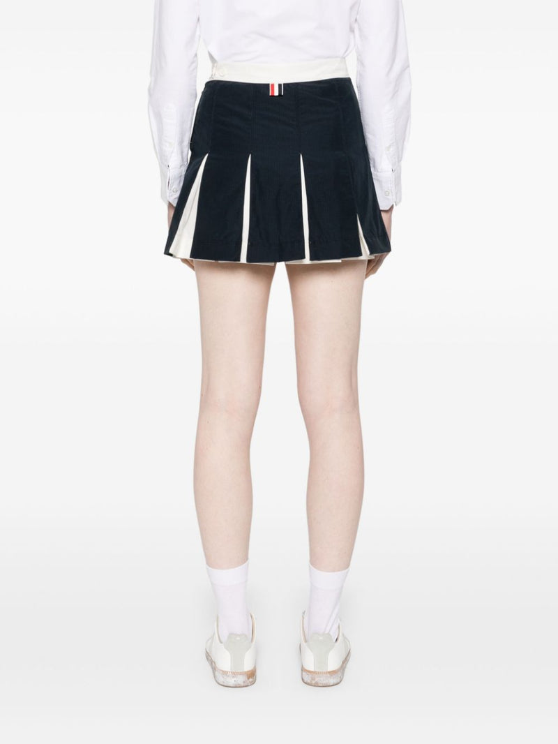 THOM BROWNE - Women Mini Box Pleat Skirt