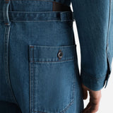 Blue pants, front view
