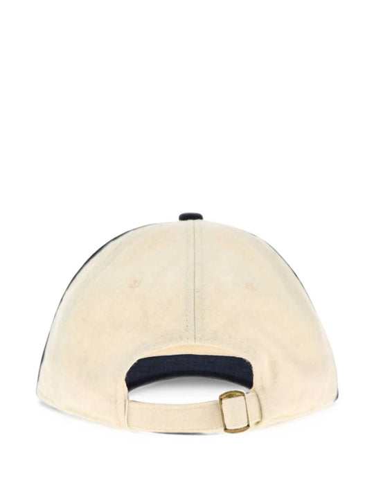 Tan hat, back view