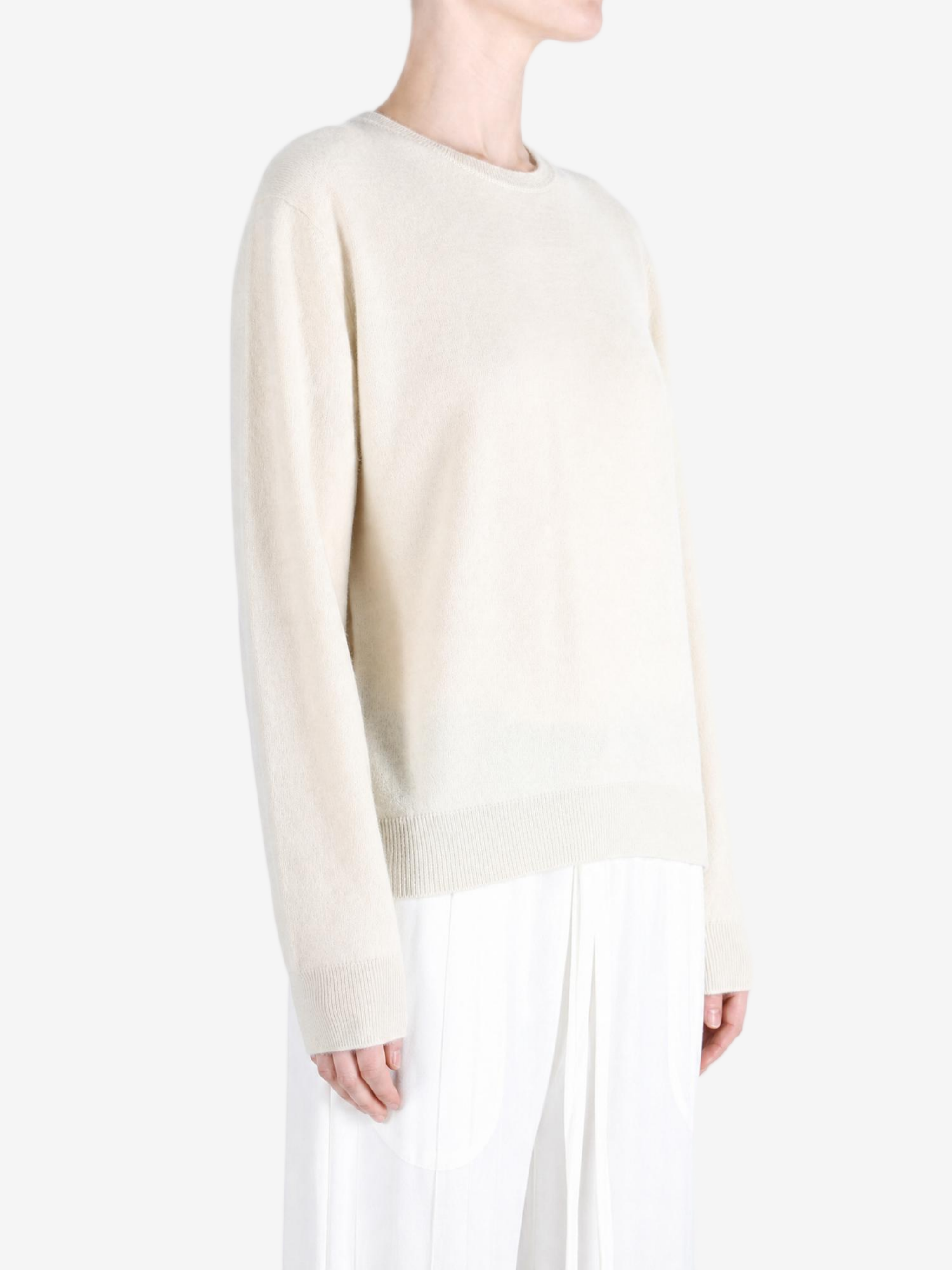 Tan hoodie, full body view