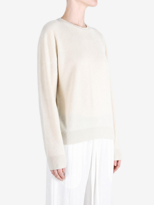 Tan hoodie, full body view