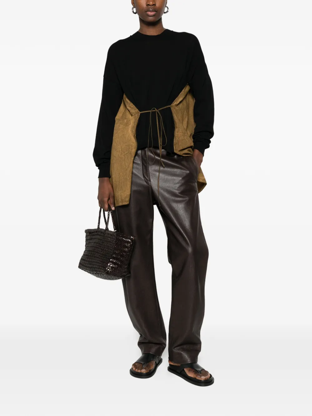 Black knitwear, full body view