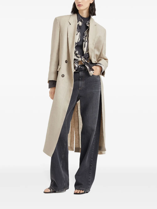 Grey tops, full body view