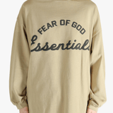 Tan t-shirt worn by a person, showing the t-shirt's fit