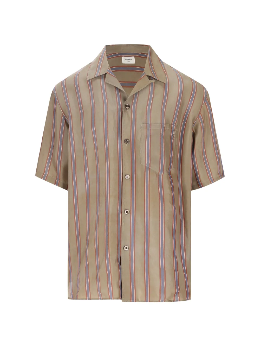 Beige striped shirt,front view