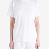 White t-shirt, full body view
