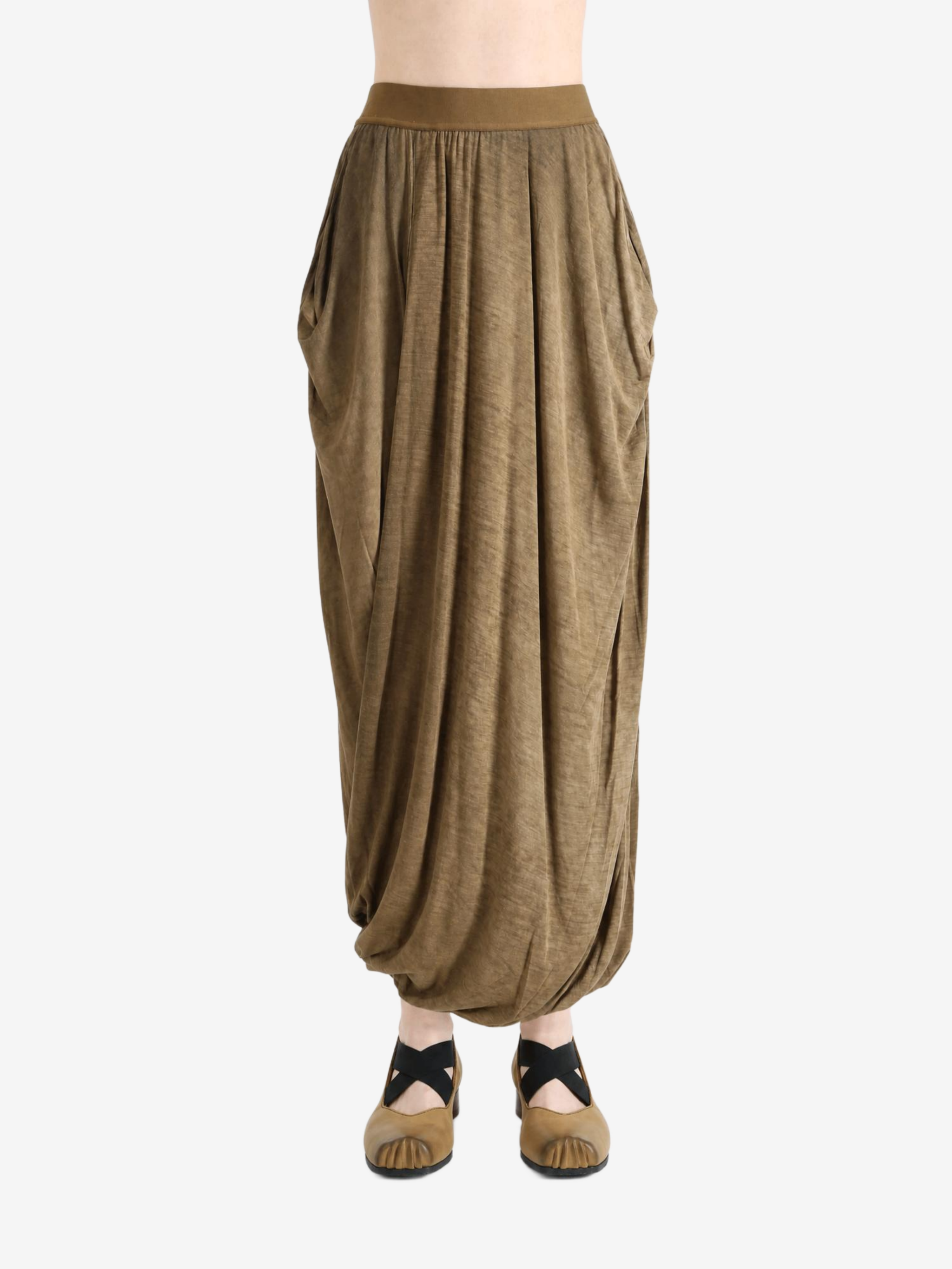 Brown skirt, full body view