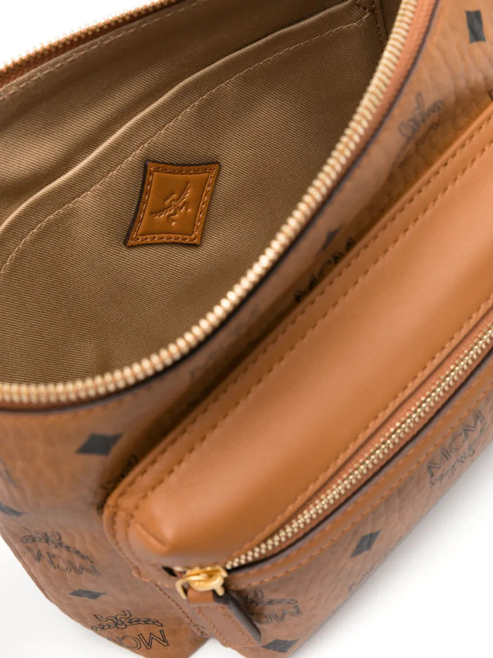Close up of Tan bag, showing detail