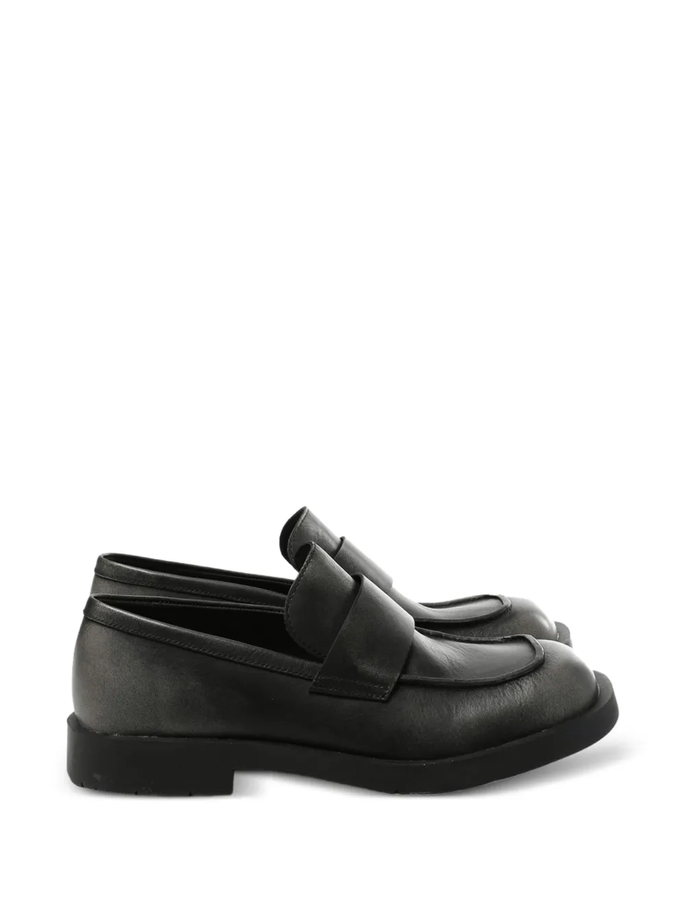 Black loafers-mules, front view