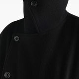 Black jacket worn by a person, showing the jacket fit