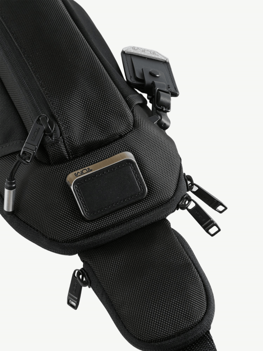 Close up of Black bag, showing detail