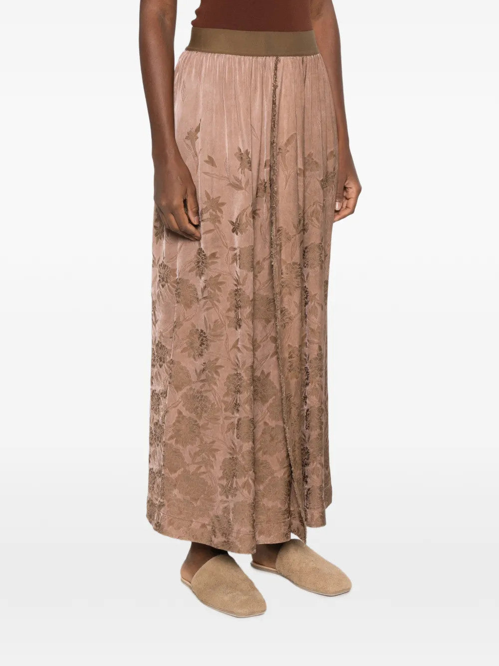 Brown skirt, full body view