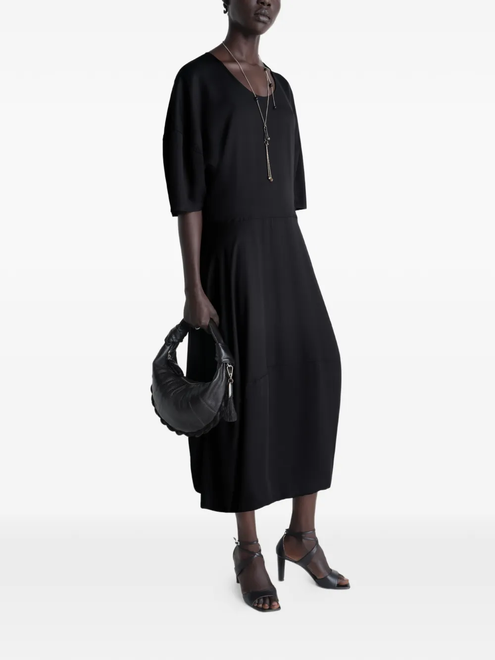 Black dress, full body view