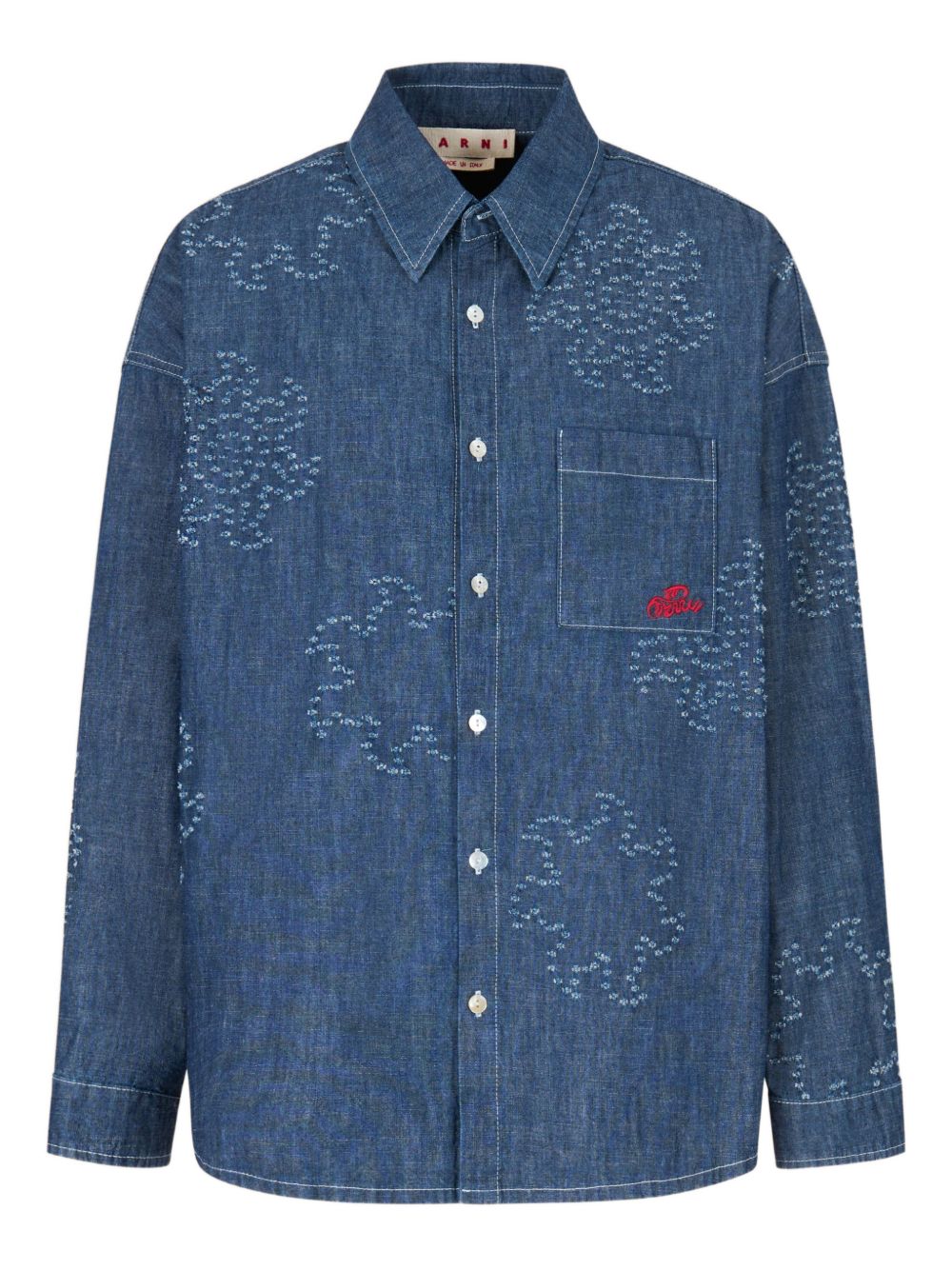 Blue shirts, front view