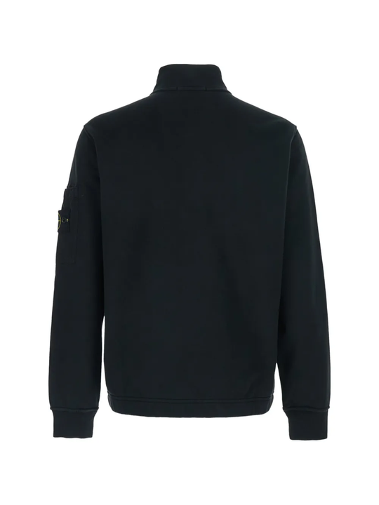 Black cardigan, back view