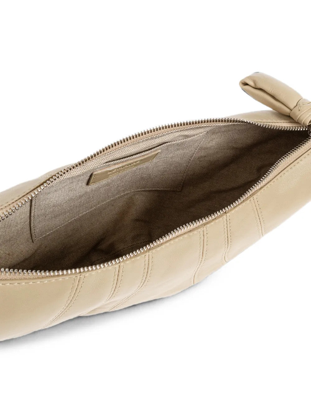 Tan bag, side view