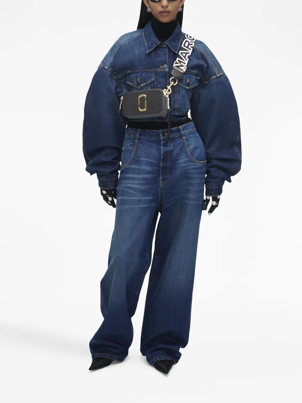 black bags,worn by a person, showing the bags fit