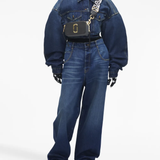 black bags,worn by a person, showing the bags fit