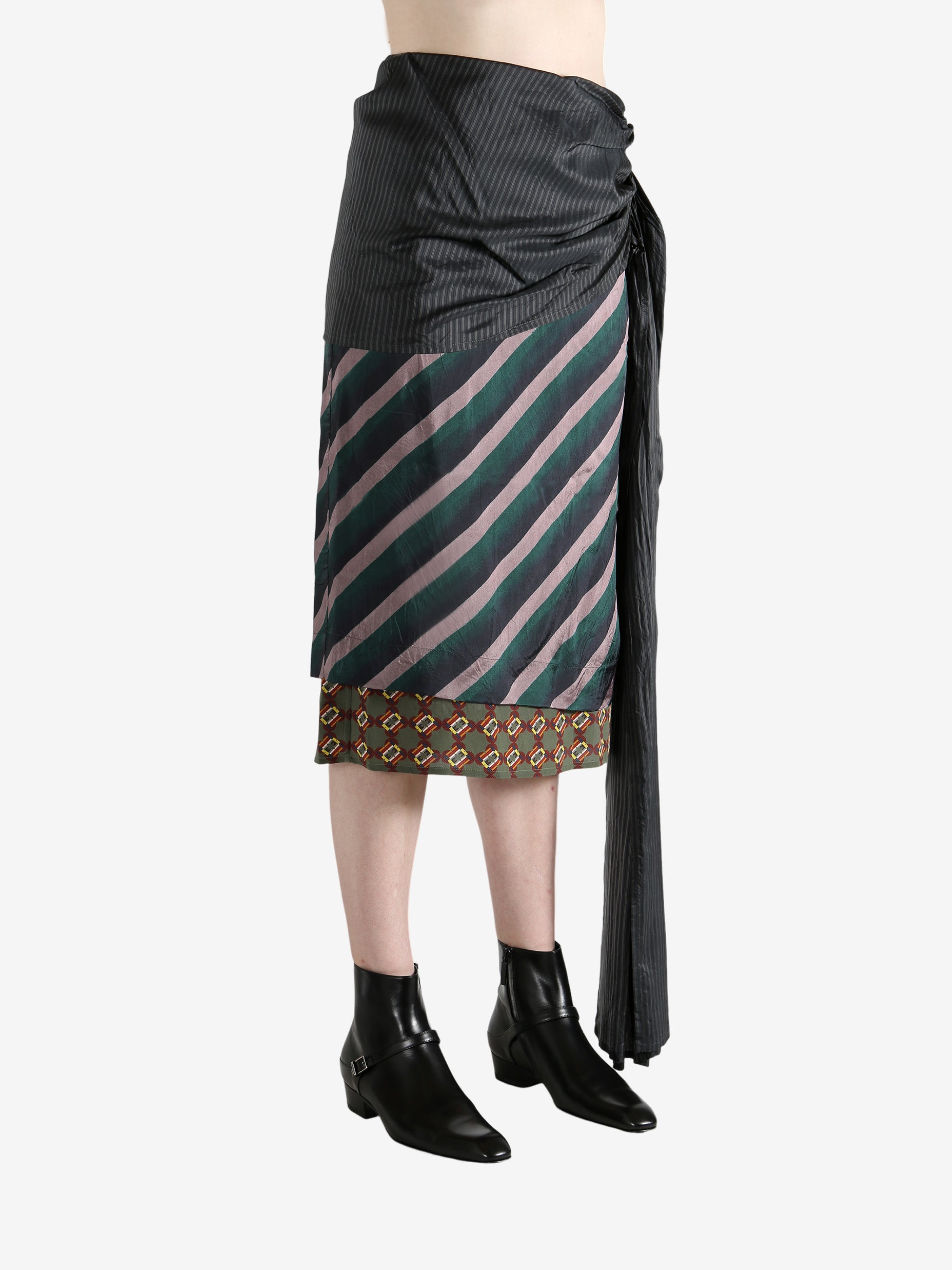 Navy skirt worn by a person, showing the skirt's fit