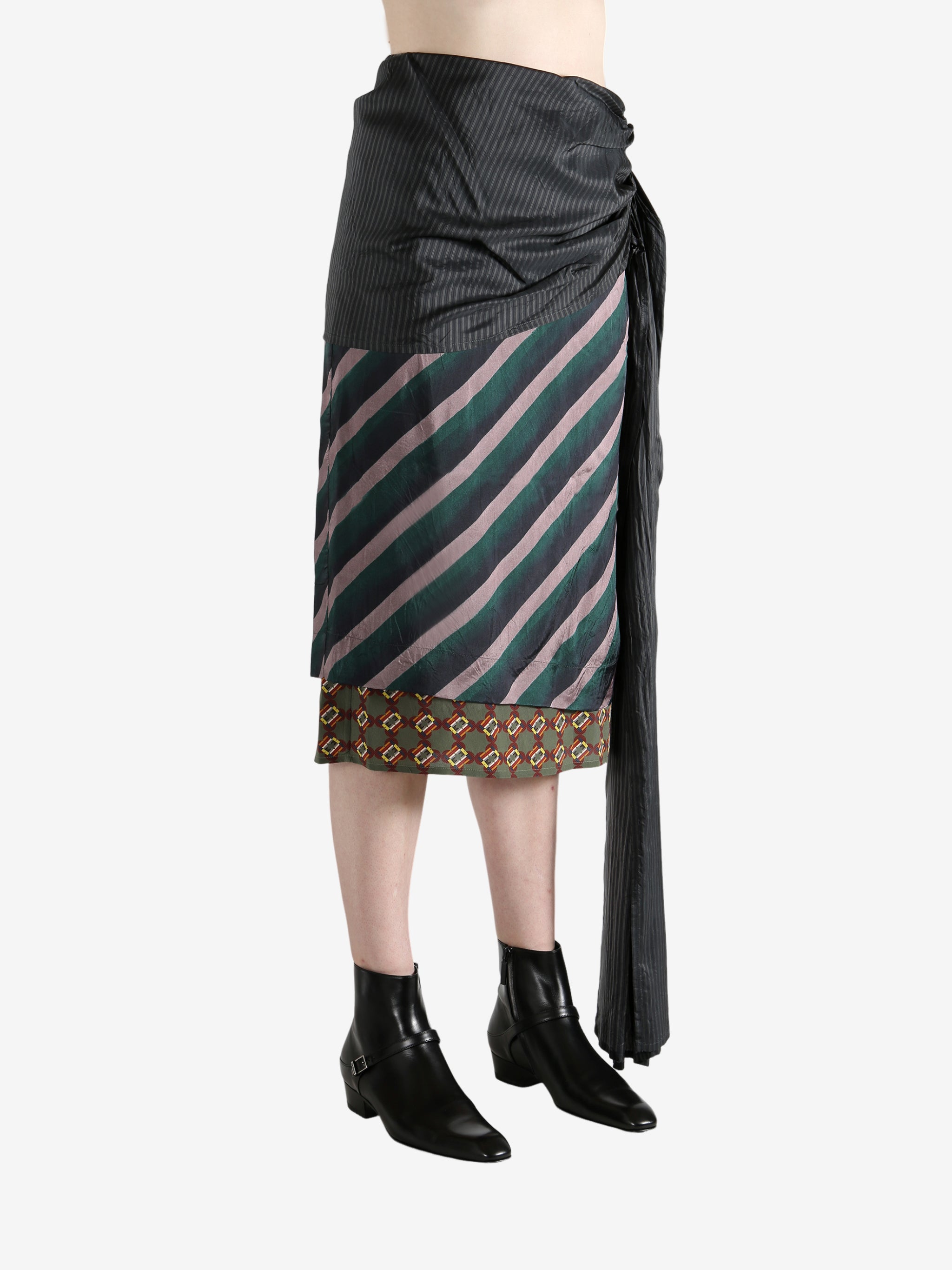 Navy skirt worn by a person, showing the skirt's fit