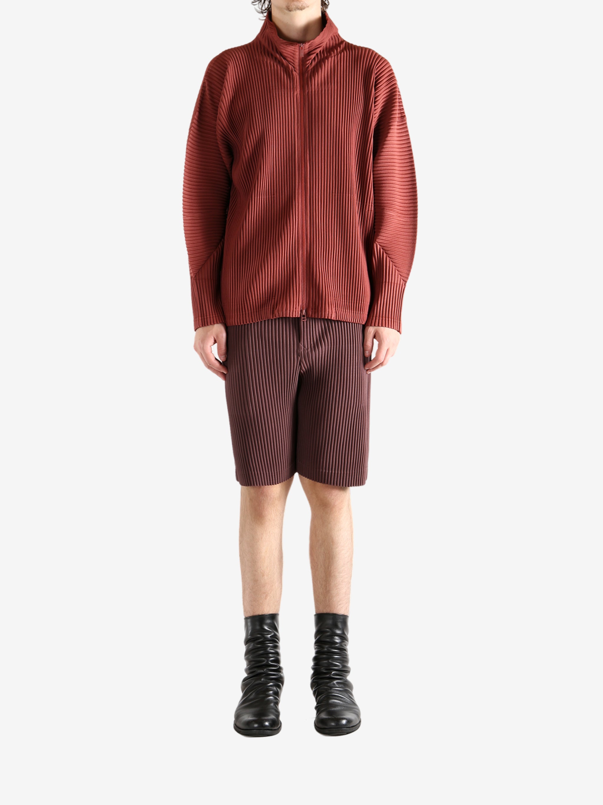 Red hoodies, full body view