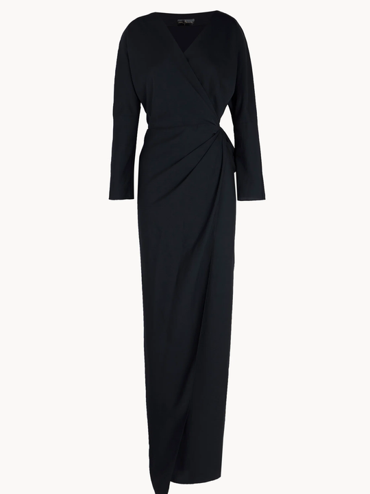 Navy dress, front view