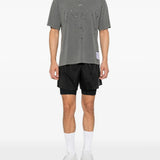 Black shorts, full body view