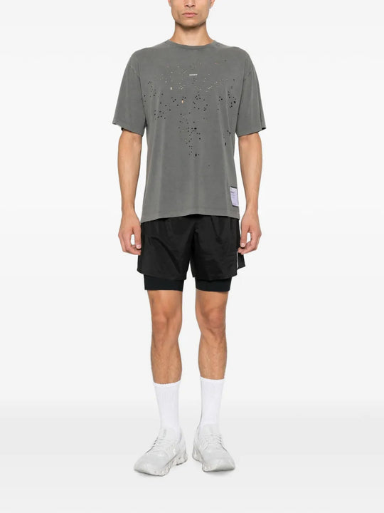Black shorts, full body view