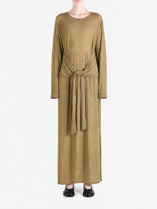 Tan dress, full body view