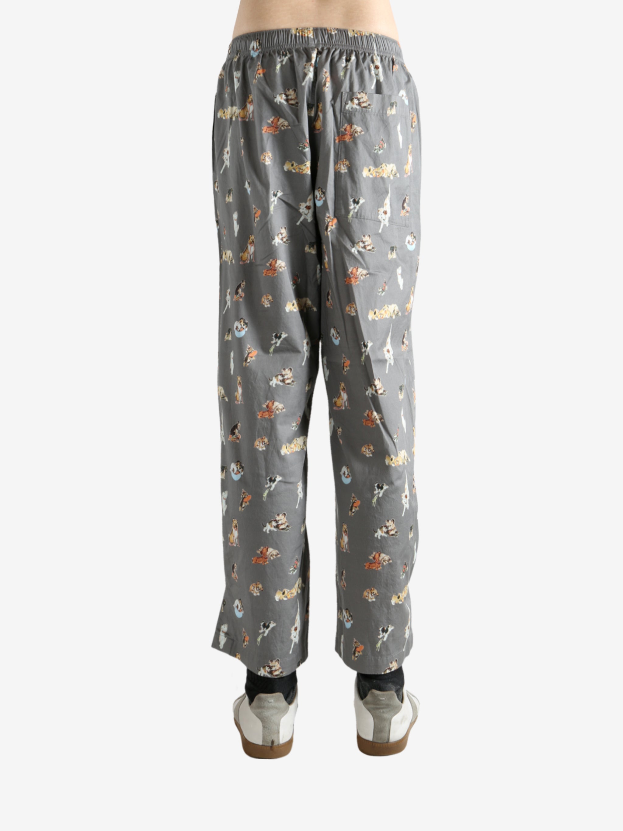 Grey pajama worn by a person, showing the pajama's fit