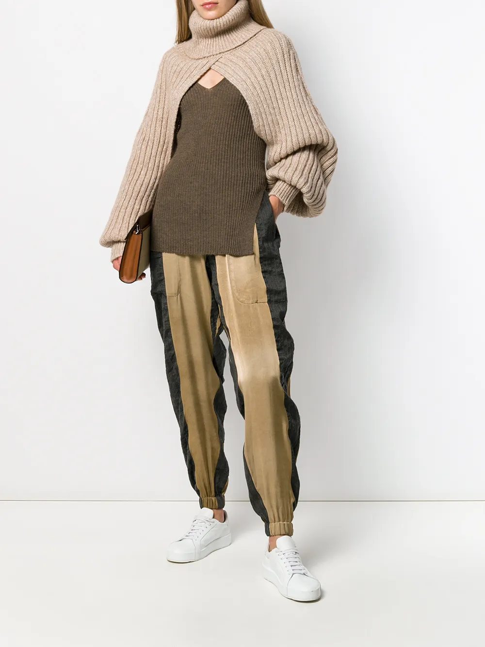 Brown sweater full body view