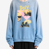 Blue hoodie worn by a person, showing the hoodie fit