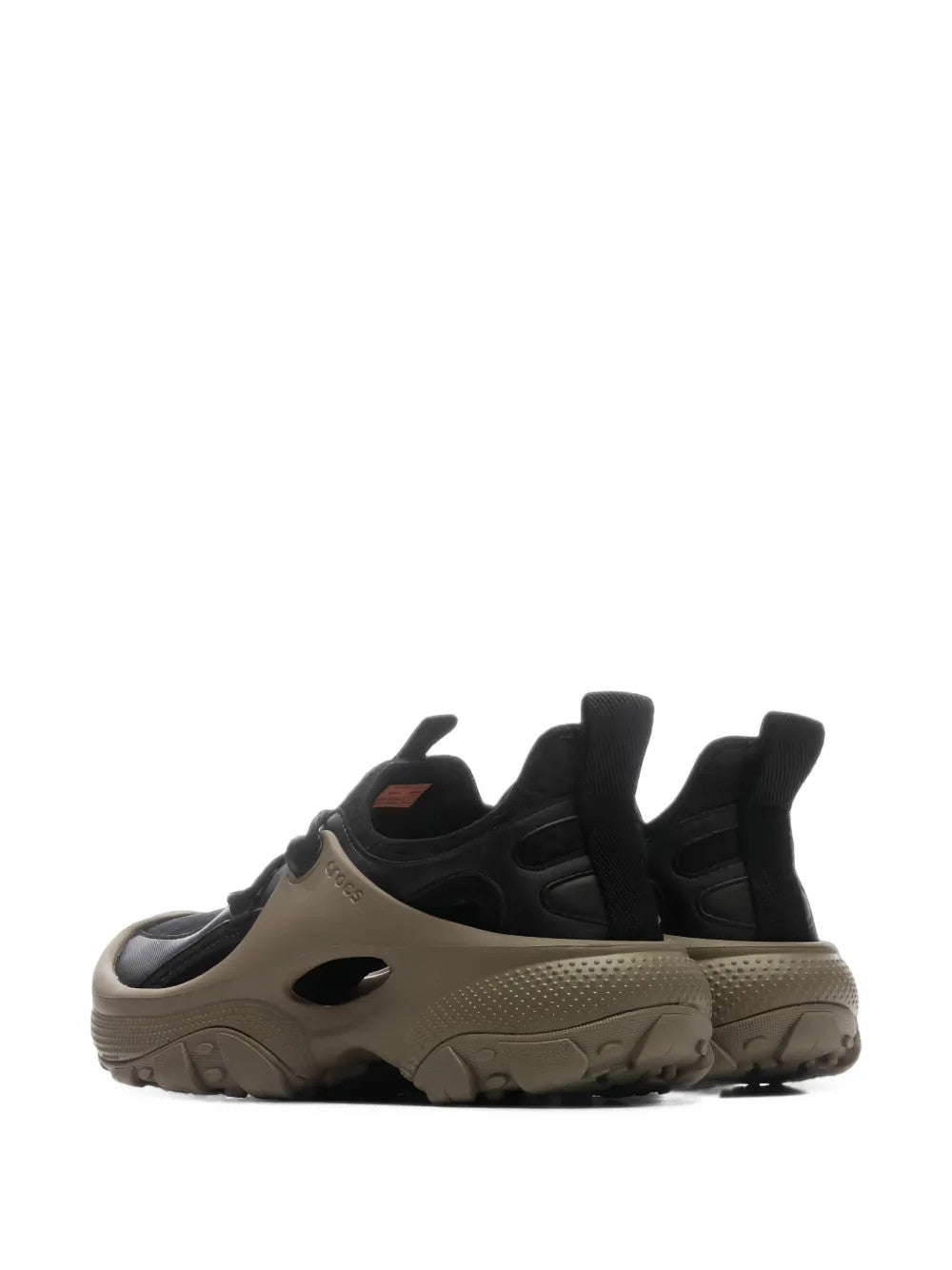 Tan shoes, side view