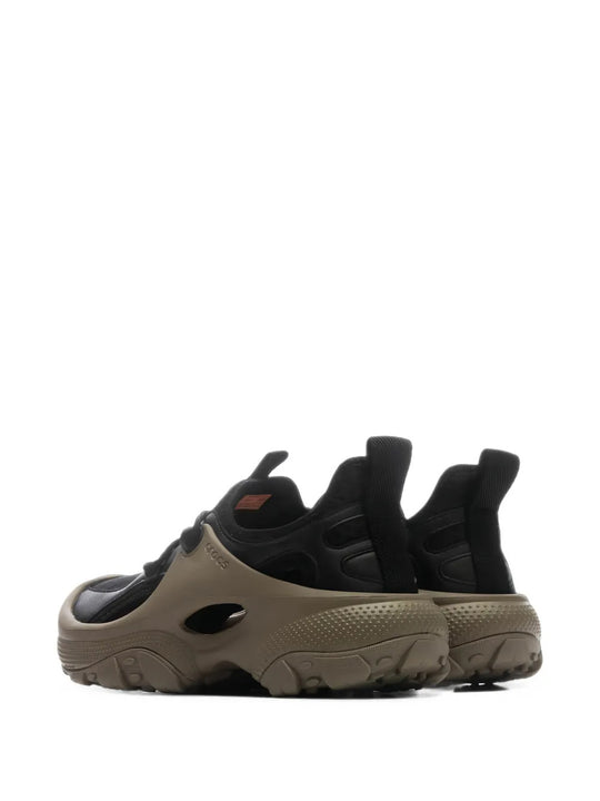Tan shoes, side view