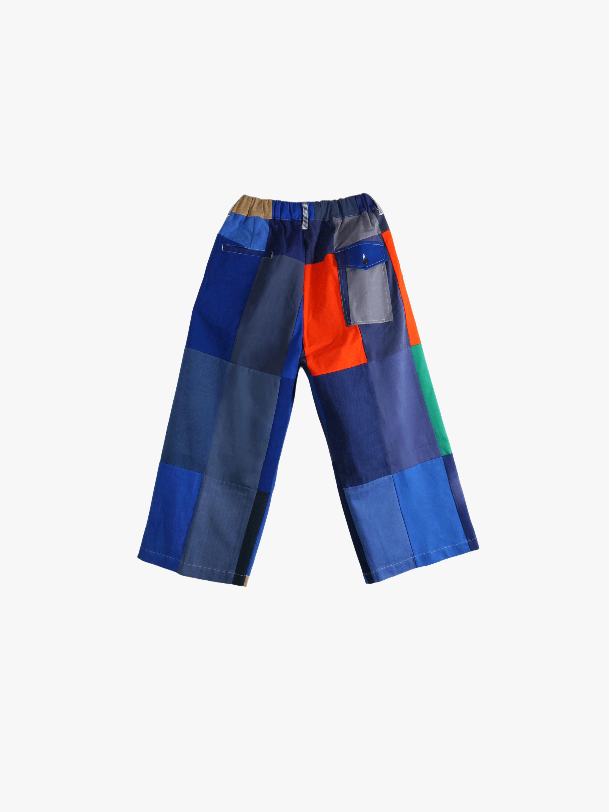 Blue pants, back view