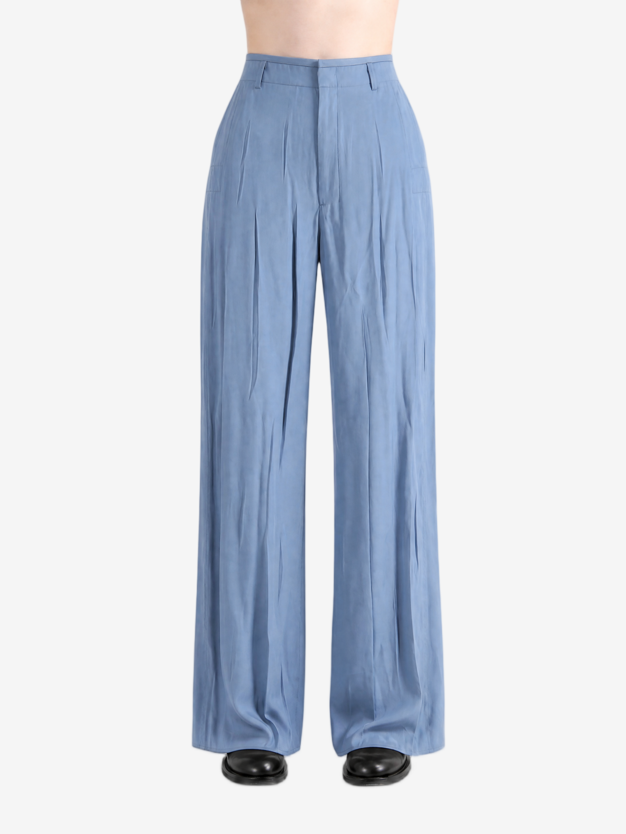 Blue pants, full body view