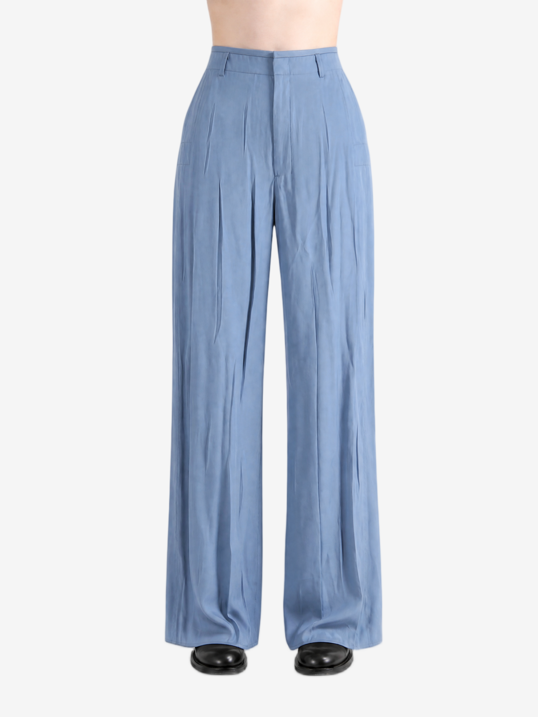 Blue pants, full body view