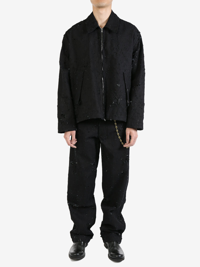 SONG FOR THE MUTE Men Pleated Zip Up Jacket