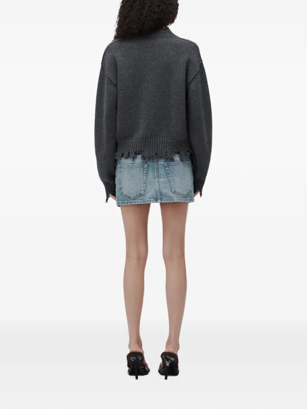 Grey hoodie, full body view