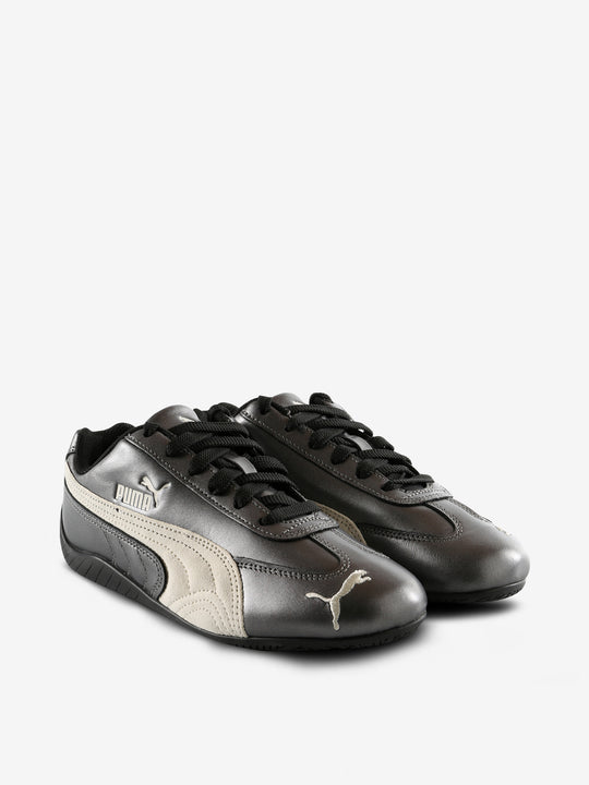 Grey sneakers, side view